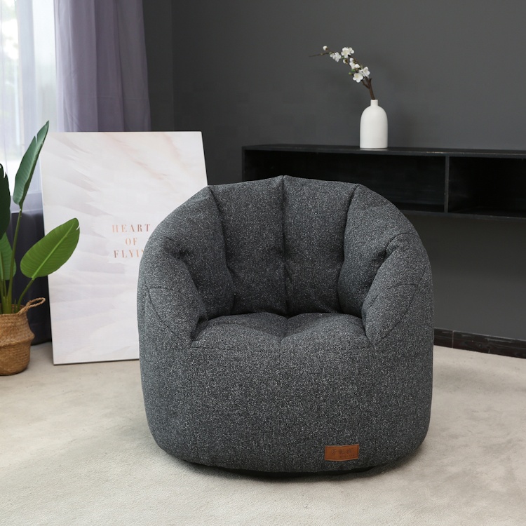 Pumpkin new design lounge arm chair round shape sofa chair furniture Polyester Linen Fabric bean bag