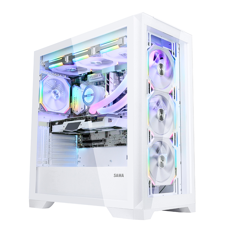 Новейший кубический корпус SAMA, двухсторонний стеклянный корпус atx для ПК, oem-Корпус для геймеров, оборудование для разных установок, полосатый габин для ПК