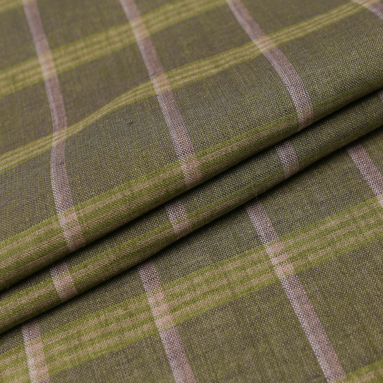 Hot selling comfortable in stock items custom yarn dyed plaid 100% linen fabric for shirt