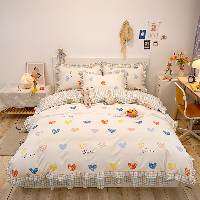 Bedding Comforterable Morden Color Microfiber Bedsheet Set