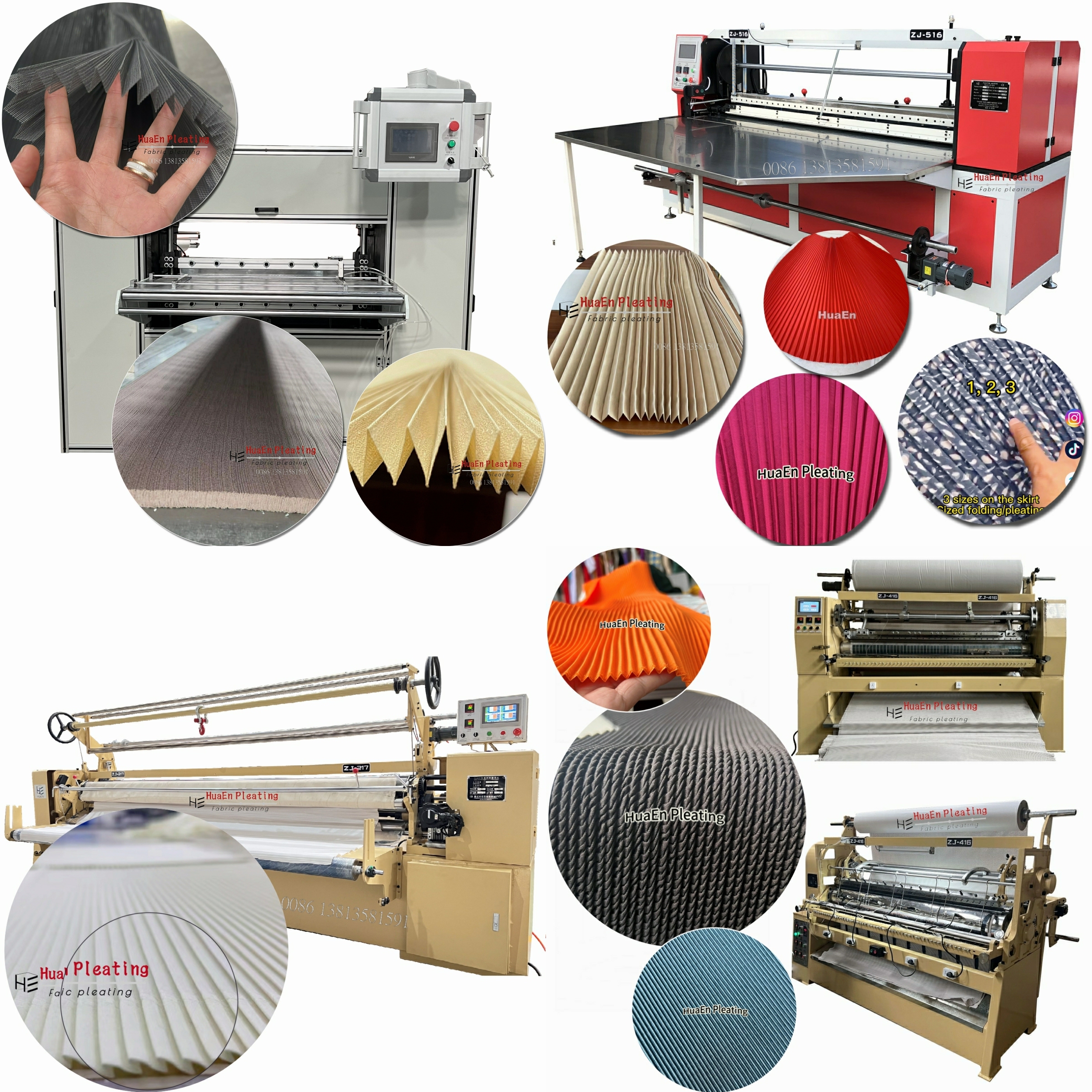 HuaEn Pleating Polyester Woven and Non Woven Fabric Curtain Mosquito Net Pleating Machine / Mini Pleat Machine
