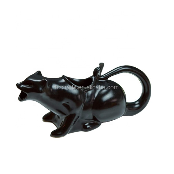 Funny Novelty Cat Black and White Porcelain Gravy Sauce Boat