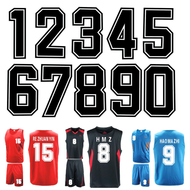 Customize Multicolor Soccer Heat Transfer Heat Press Numbers Letter Services for Jersey