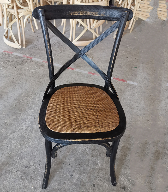 Manufacturer wooden white oak stackable vintage restaurant wedding crossback vineyard chair