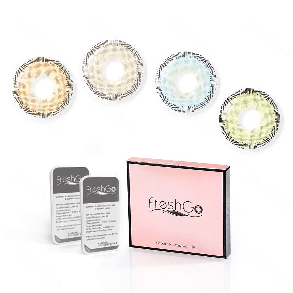 Цветные контактные линзы Freshgo Premium Green Hazel, популярные мягкие круглые цветные контактные линзы, оптовая продажа, директивы для косметики