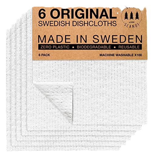 100% Degradable Printed Swedish Dish Cloth Cotton Cellulose Sponge Cleaning Cloth for Kitchen Use
