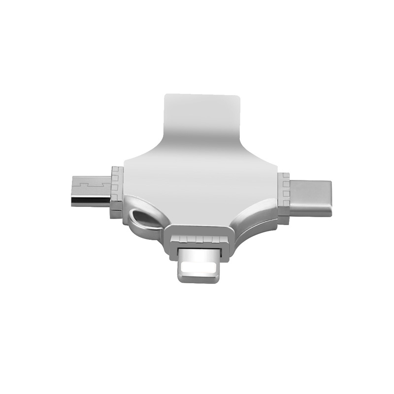 Usb флэш-накопитель карта памяти Ручка 64 Гб 4 в 1 сумка Печать металла Oem Linux коробка статус Windows логотип Otg