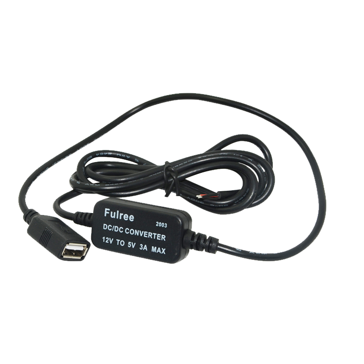 USB Автомобильное зарядное устройство для мобильного телефона от 12 В до 5 В 3A 15 Вт DC понижающий модуль преобразователя постоянного тока зарядный кабель USB