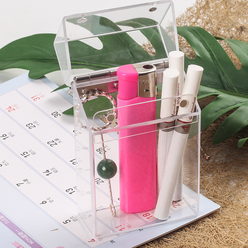 Customized acrylic cigarette case clear transparent acrylic cigarette display case