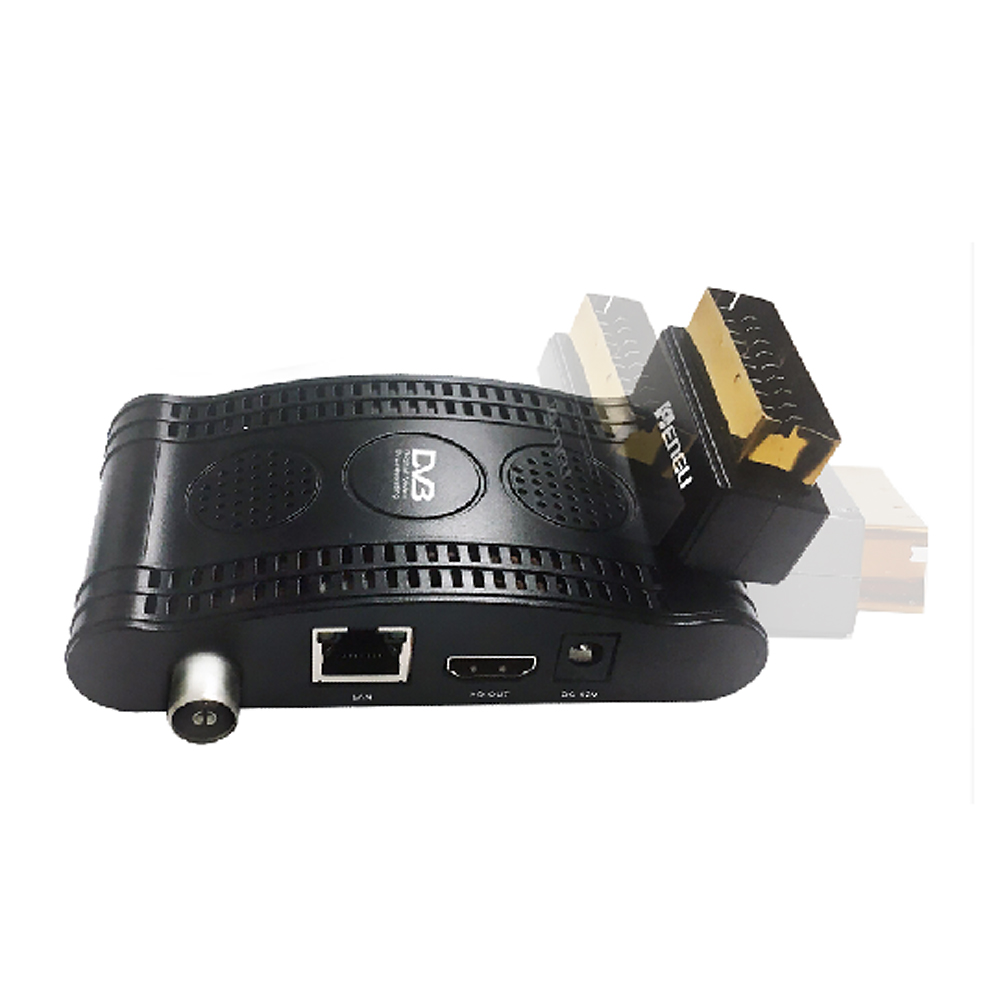 Мини-декодер цифровой наземный приемник DVB-T/T2 HEVC 10 бит scart stick с USB,Scart и программируемым пультом дистанционного управления