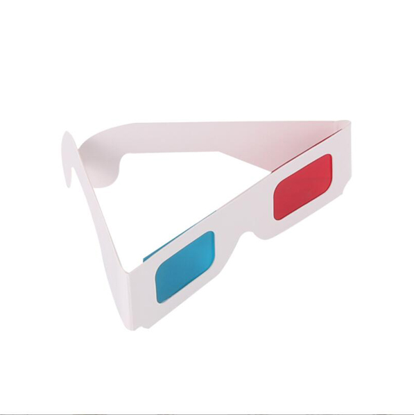 OEM Customized Cinema Red Cyan Disposable Cardboard 3D Paper Glasses