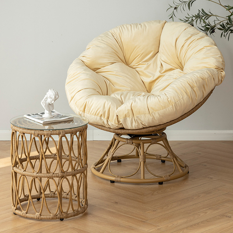 Woven and Rattan Wicker Round Nest Sofa Chair Garden Sofa Chair Furniture Indoor Table and Chairs Set