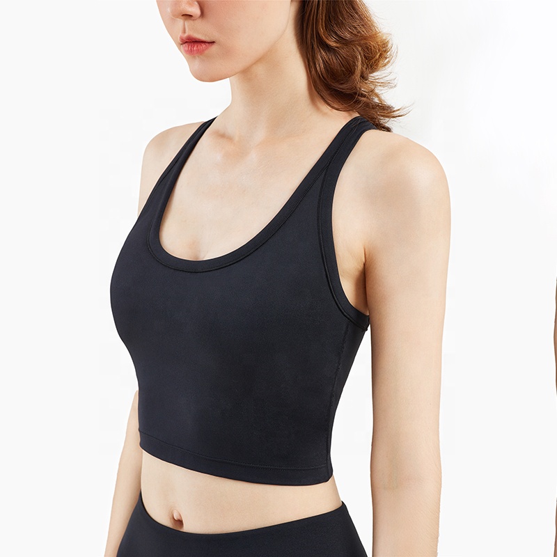Women Girls Custom Printing Racer Back Sports Bra Singlet Yoga White Crop Top With Removable Pads