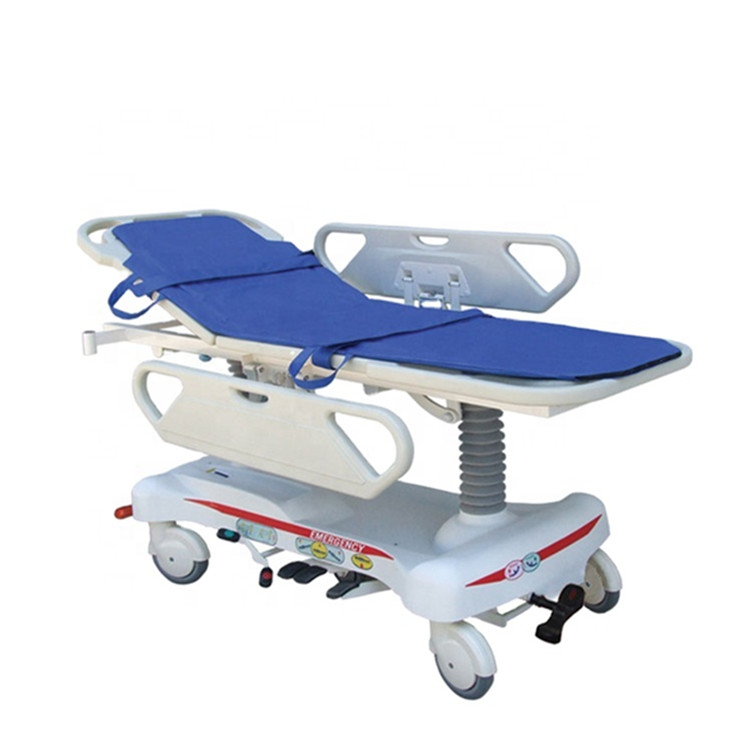 BT-TR008 Cheap Hospital Hydraulic Patient Transport Stretcher Medical Transfer Cart With ABS Rails Price