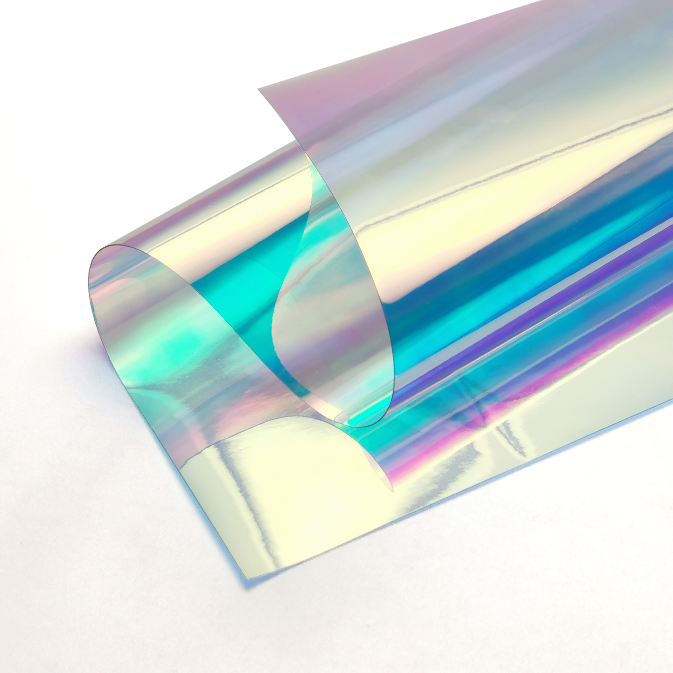 tpu reflective film iridescent plastic film 0.8 holographic glass film with decorative for bag