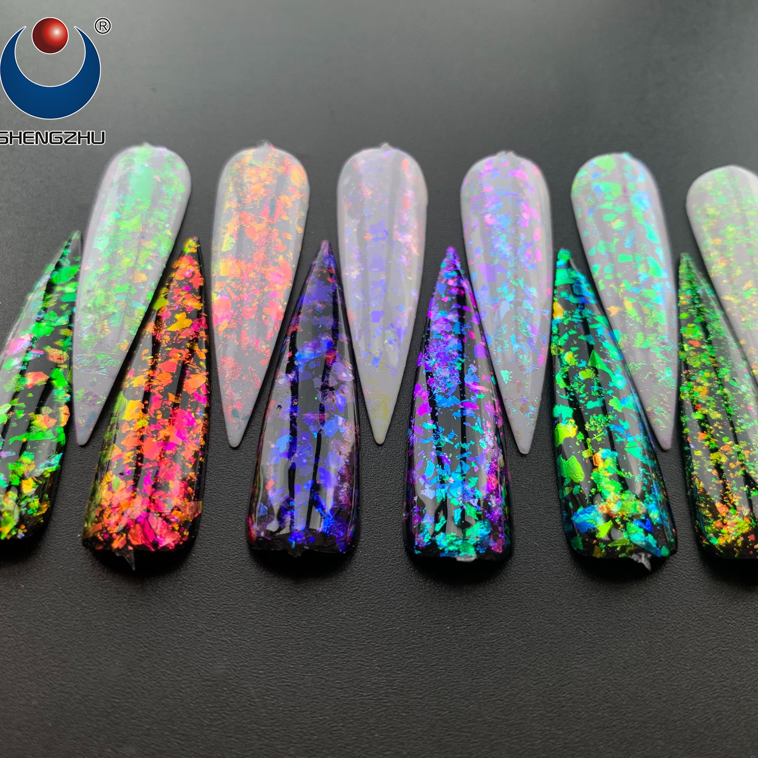 Shengzhu переливающиеся блестящие хлопья Duochrome
