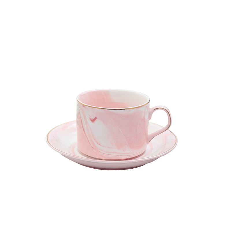 European style Marble Coffee Cup Ceramic Coffee Leisure Afternoon Tea Cup set saucer