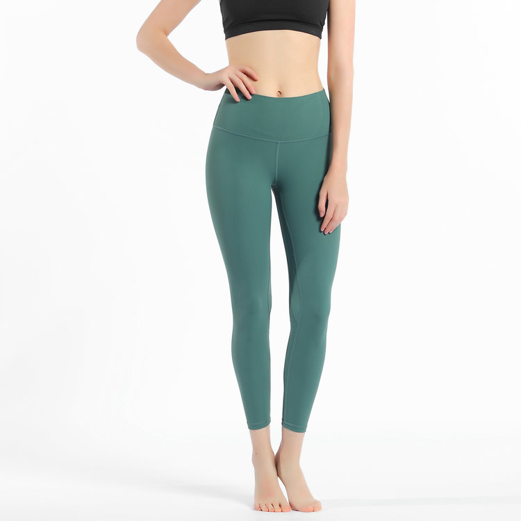 Wholesale Custom Printed Leggings Recycled Polyester Leggings Solid Color Gym Fitness Women Yoga Pants