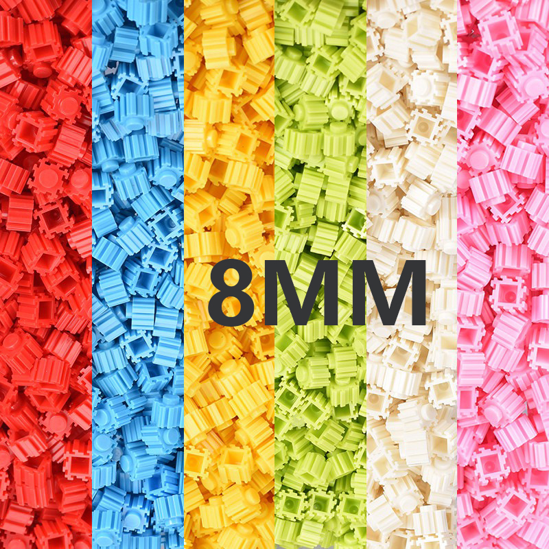 High Quality 8mm Loose Building Blocks for kids colorful diy Deformed 3d Diamond Blocks Bricks Construction Kit