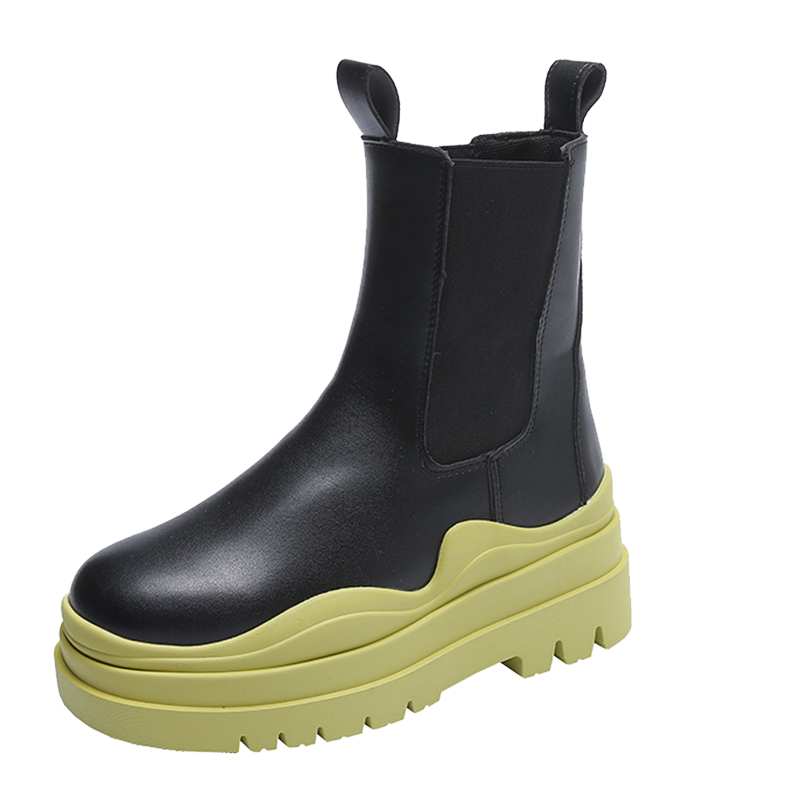 Winter Autumn Branded Chelsea Boots Slip on Waterproof Black Women Boots