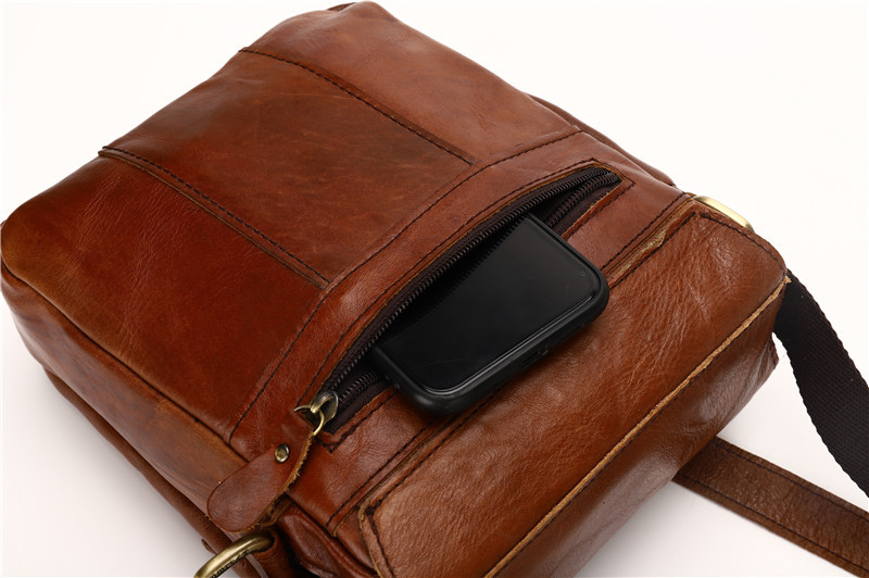 High quality dermis leather sling bag British style messenger bag for Men