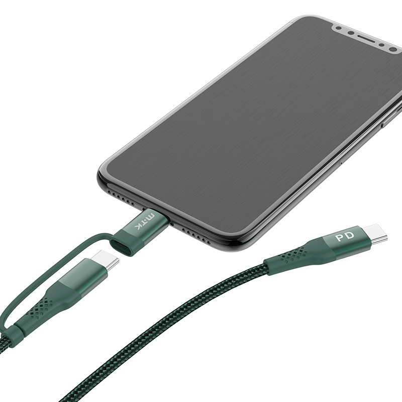 5V/5A анти согнутый PD кабель для зарядки телефона с 8 pin Головкой переходником
