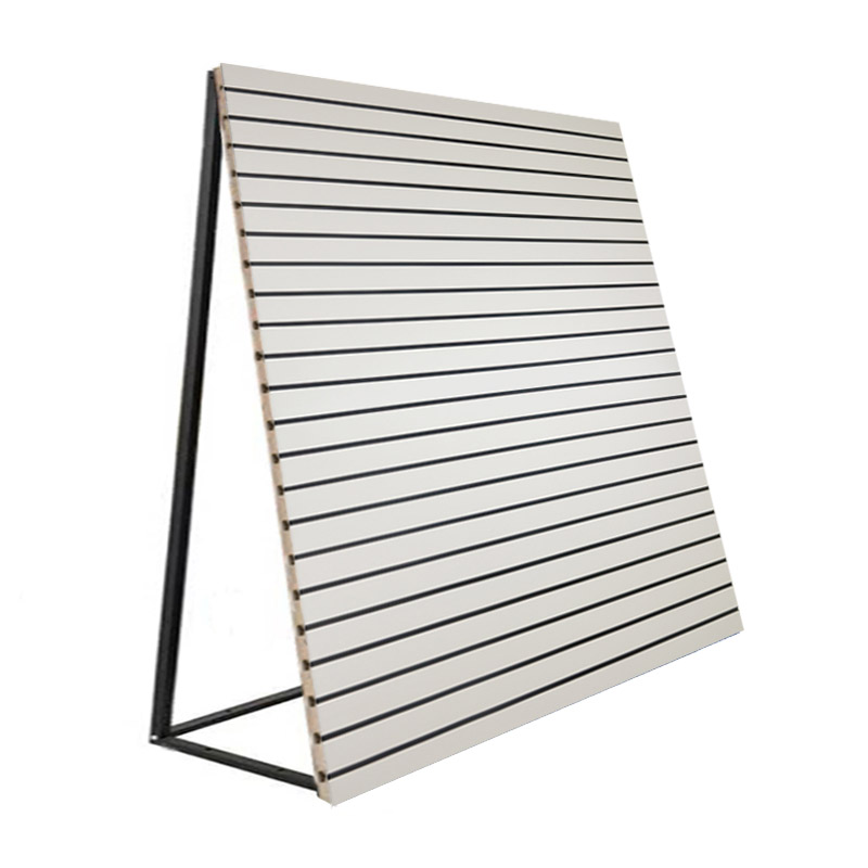 Slatwall MDF Slat Wallpanel for Supplier Exhibition, Jewelry Display Rack, Shoe and Mobile Phone Accessories Display Rack