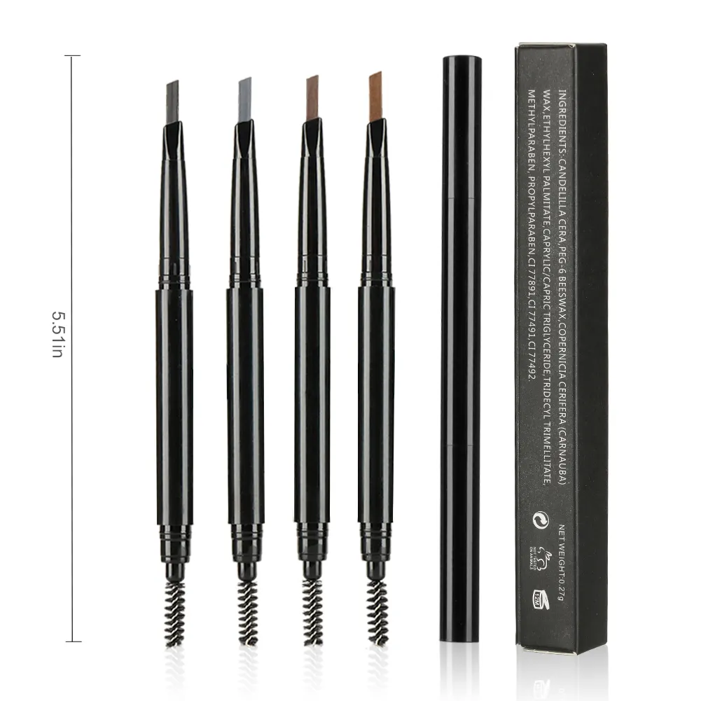 VV-33 Custom Label Eyebrow Pencils Slim Waterproof Private Label Triangle Eyebrow Pencil With Brush For Eye Brow