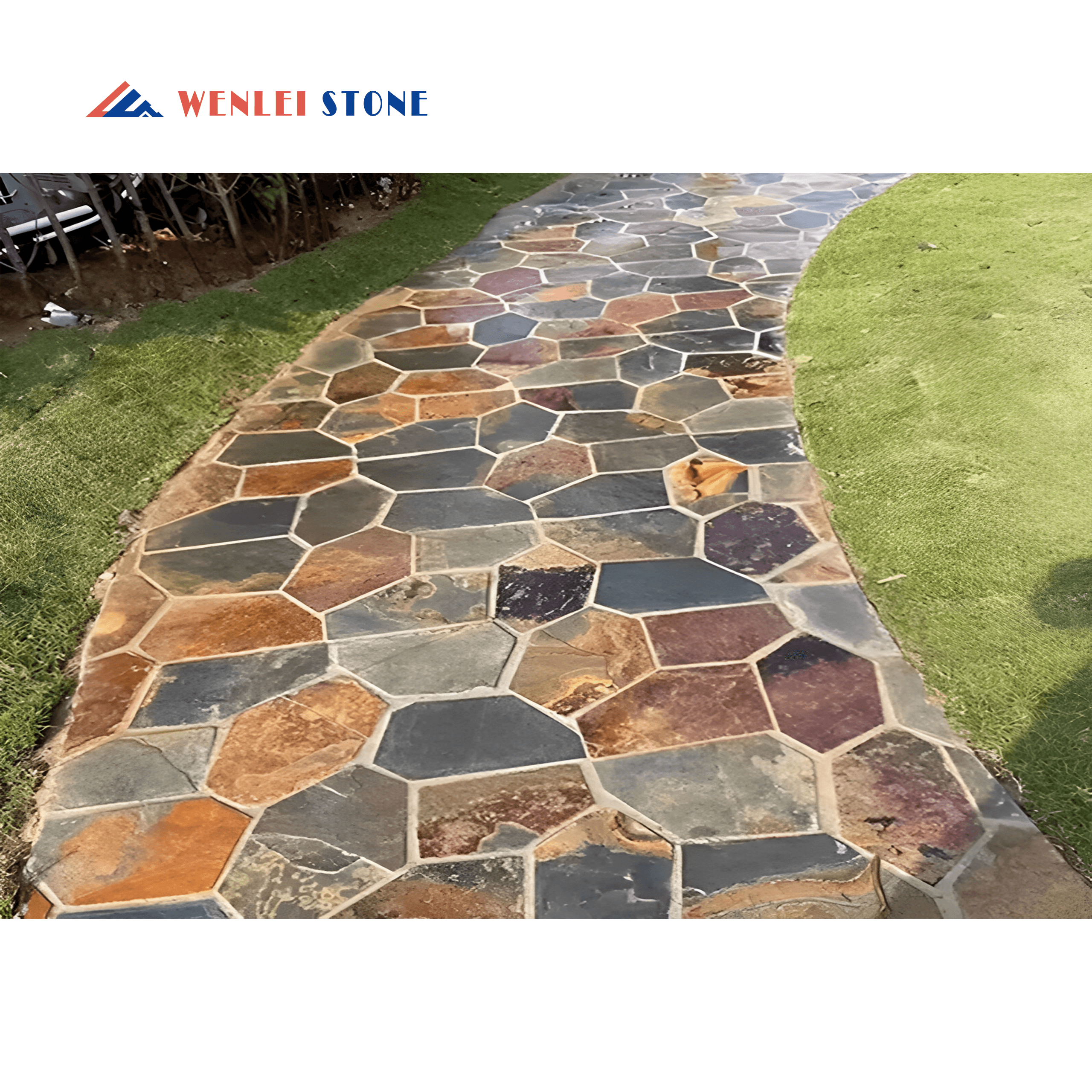 Natural Stone Rusty Paving Stone Slate Floor Tile Slate Flagstone for Garden Paths
