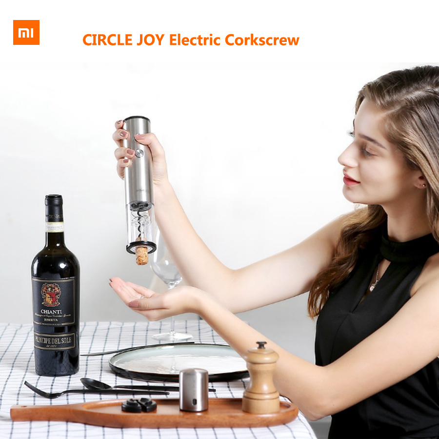 Электрический штопор Youpin Circle Joy из нержавеющей стали, мини-пробка для вина, графин, аэратор, умный набор для вина, подарок