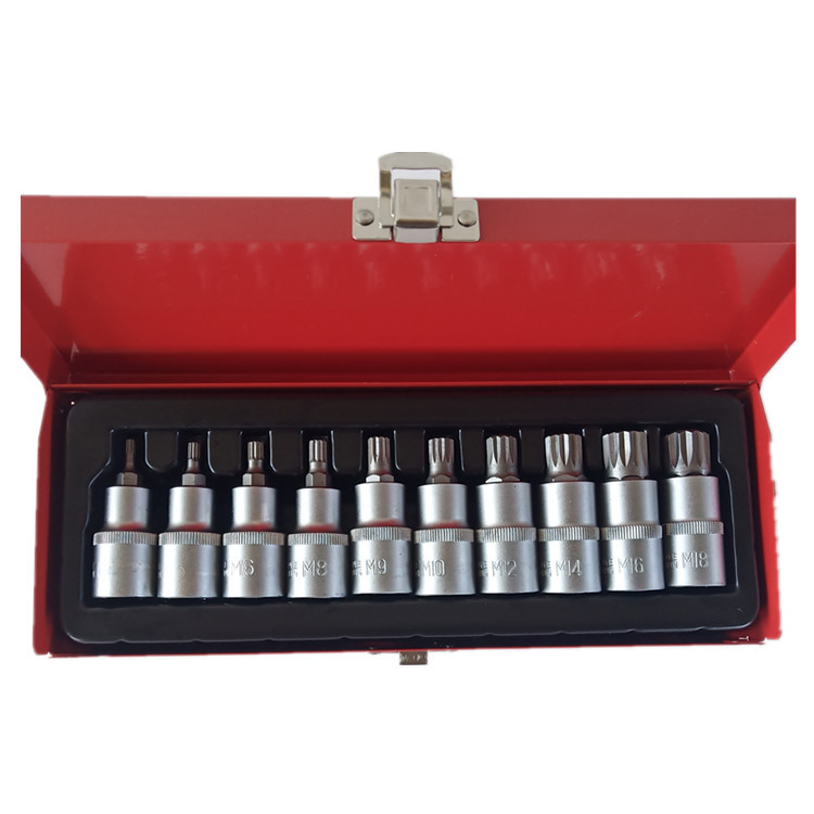 Factory direct sales M type 10 piece set 1/2 size 12 angle chrome vanadium steel pressure batch sleeve for auto repair
