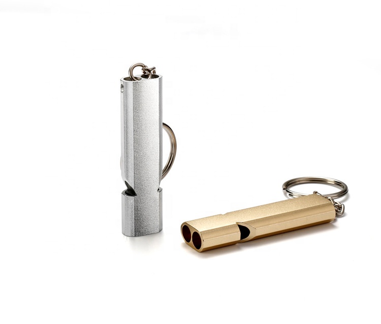 Creative Aluminum Alloy Double-Tube Training Dogs Survival Whistle