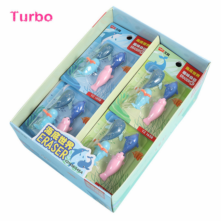 Attractive Price New Type school office Creative 3D whale design eco friendly earser stationery imported from china market