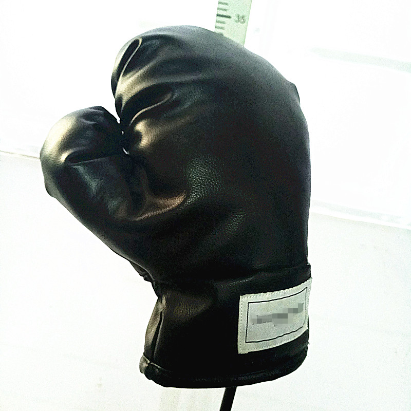 PU leather black boxing toy golf driver head cover