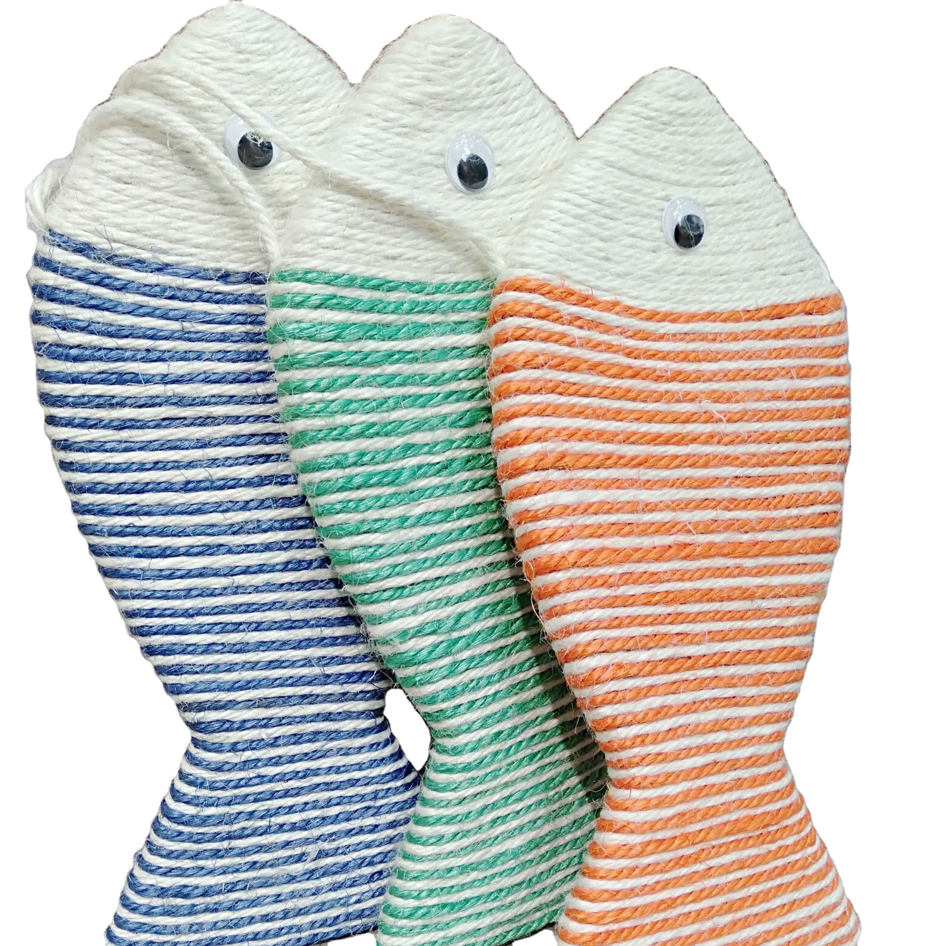 Hot custom fish and mouse cat scratcher board white sisal cat scratcher toys
