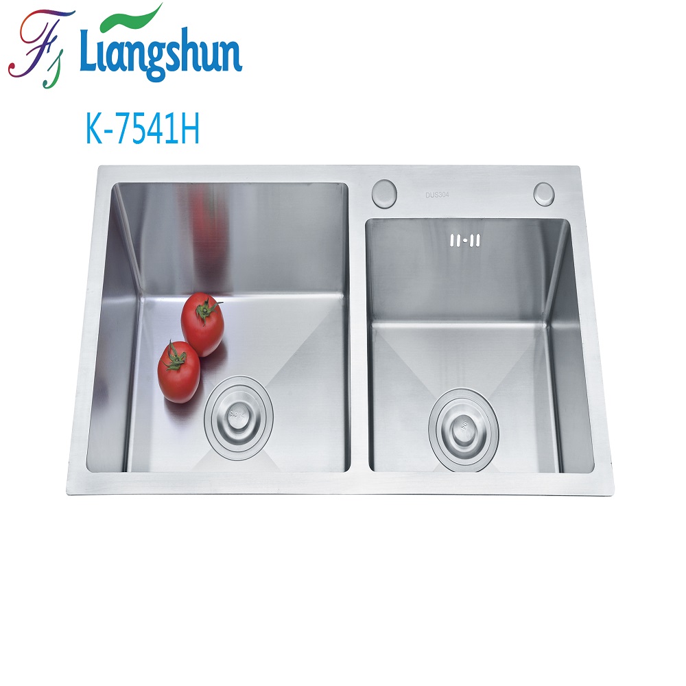 K-7541H 201, кухонная раковина из нержавеющей стали, продажа, выбор, Серебряная раковина для мытья, сварка, ручная работа, двойная чаша