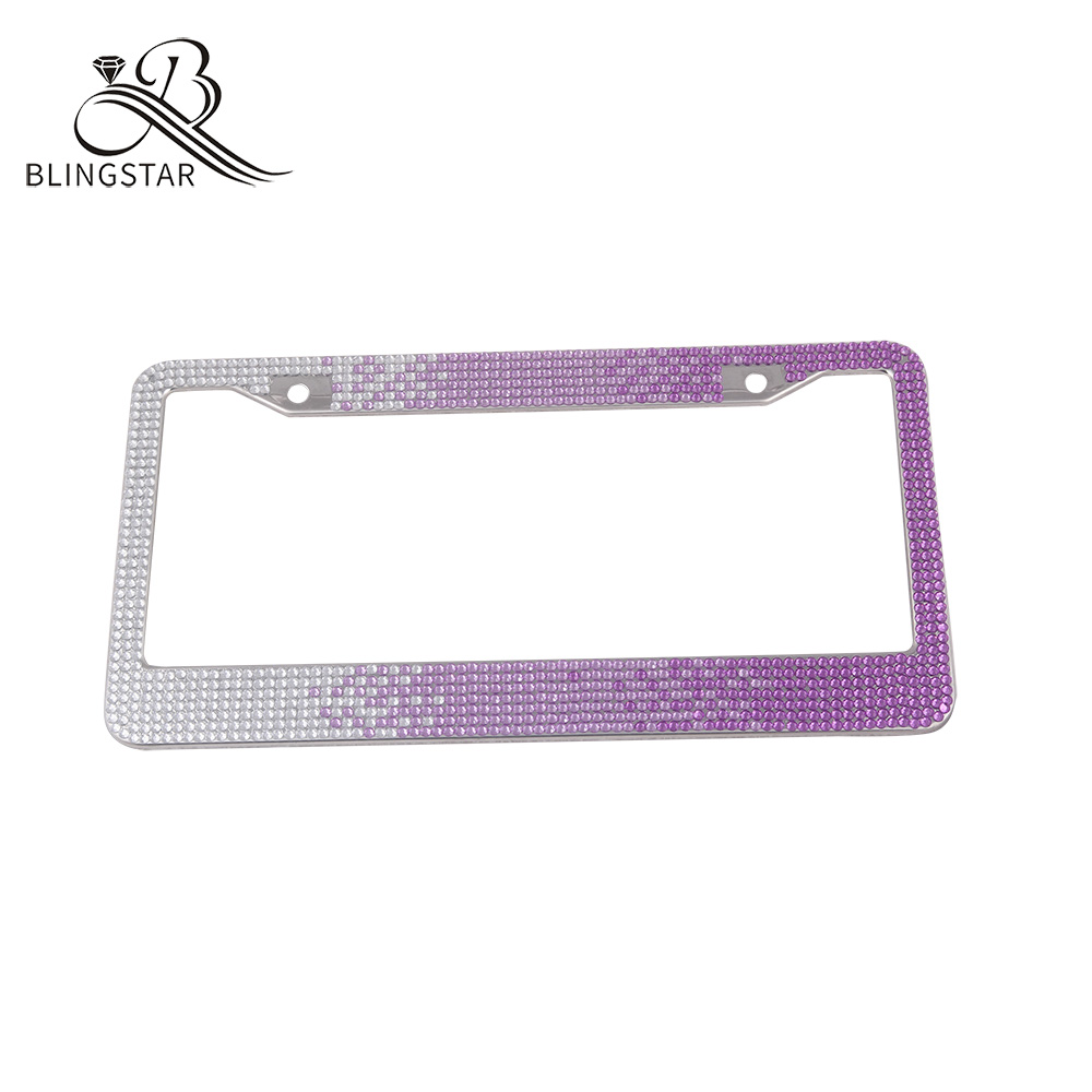 Рамка номерного знака bling с розовым, синим, черным и фиолетовым