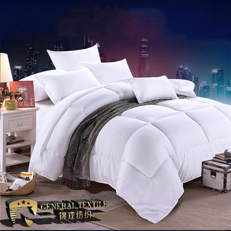 Hotel Home bed linen comforter set 100% cotton fabric duvet microfiber filling white Hotel Quilt