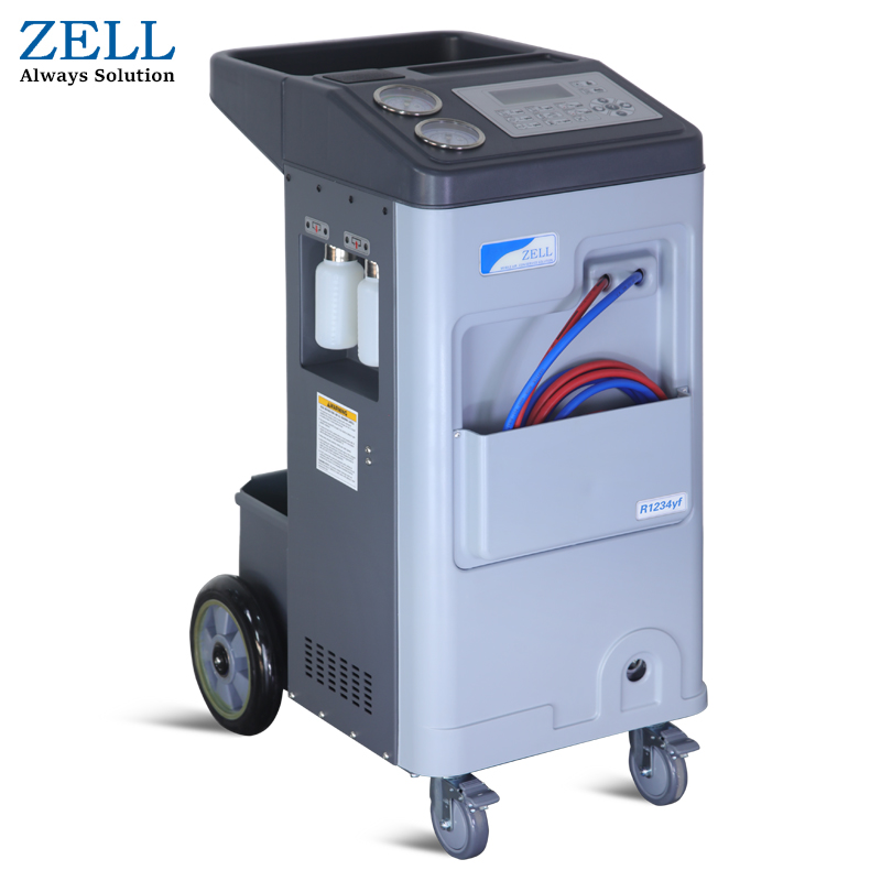 ZELL AC1000-HFO AC Рабочая станция Автомобильная Станция обслуживания для кондиционирования воздуха R1234yf восстанавливающая перезаряжаемая Станция обслуживания