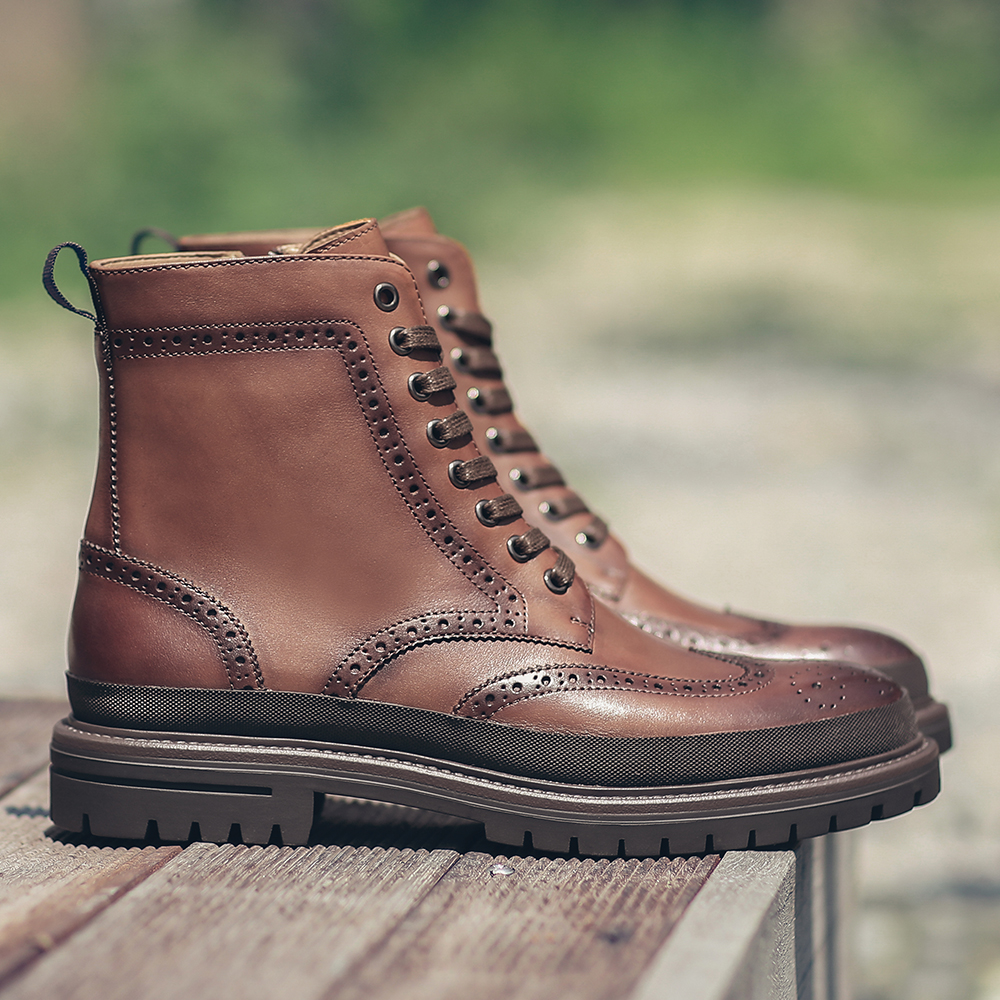 Designer High Quality High Ankle Winter Leather Boots For Mens Winter