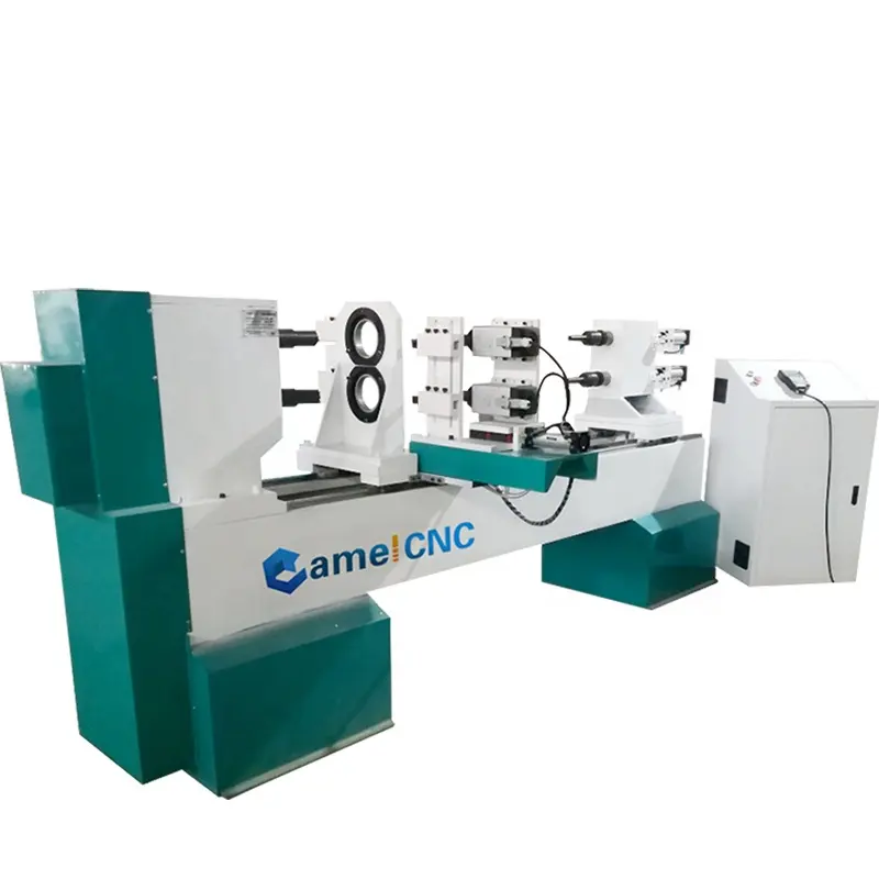CA-1516 Stair Balusters Furniture Legs Cnc Wood Turning Lathe Machine Double Axis Working