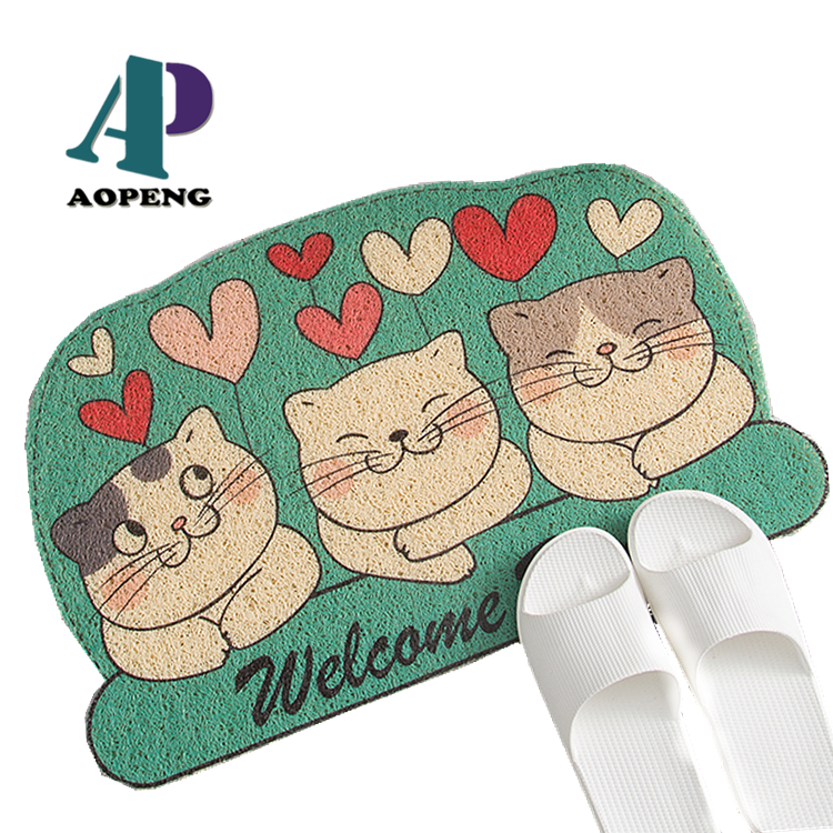 Cute Cartoon Kindergarten Floor Mats Custom Foot Mat Plastic Non-slip Bathroom Floor Mat