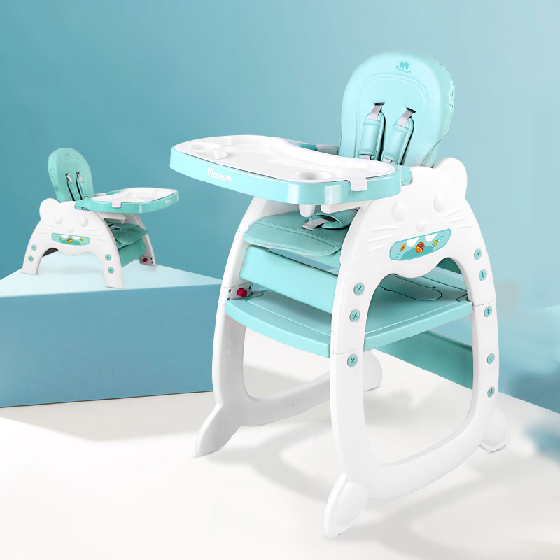 Portable Easy Moving Foldable Metal Baby High Chair Kid's Dining Chair Baby High Feeding Chair