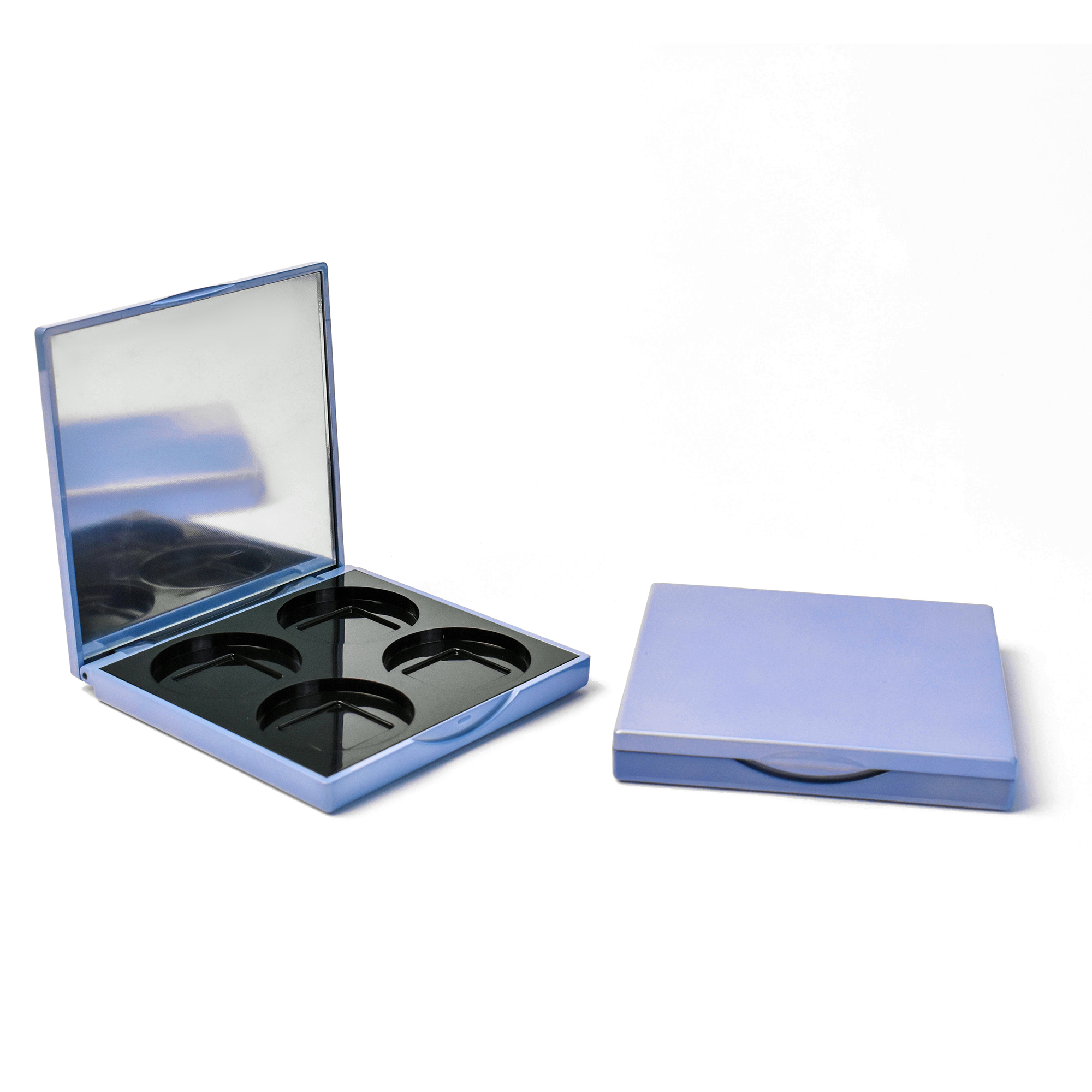eyeshadow compact powder case 4 color face cosmetic loose case packaging makeup plastic empty eyeshadow case with mirror