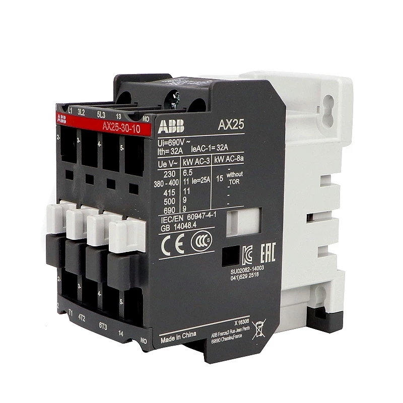 A'bb 25A 3P контактор переменного тока AX25-30-10 AX25-30-01 катушки напряжение AC220V AC110V AC24V AC380V