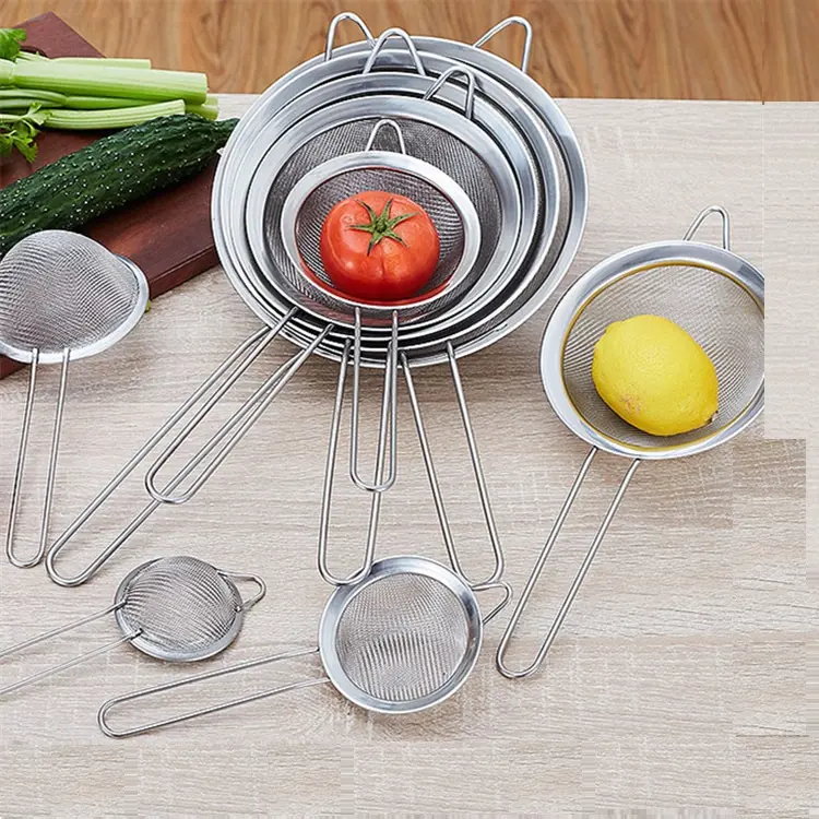 Amazon Hot Sale Premium Quality Set of 3 Filter Strainers Fine Mesh Stainless Steel Strainer