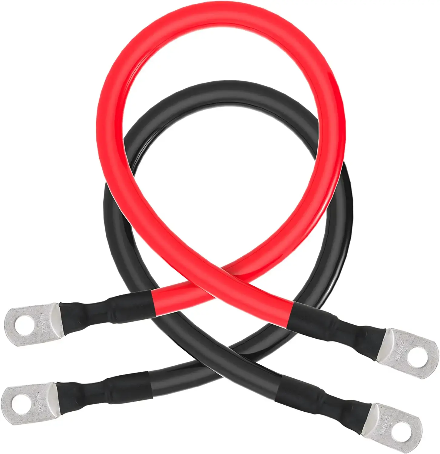 Набор кабелей для аккумуляторов универсального типа с клеммами, наконечниками (2 шт., красный + черный) для мотоциклов, автомобилей, морских, солнечных, AT