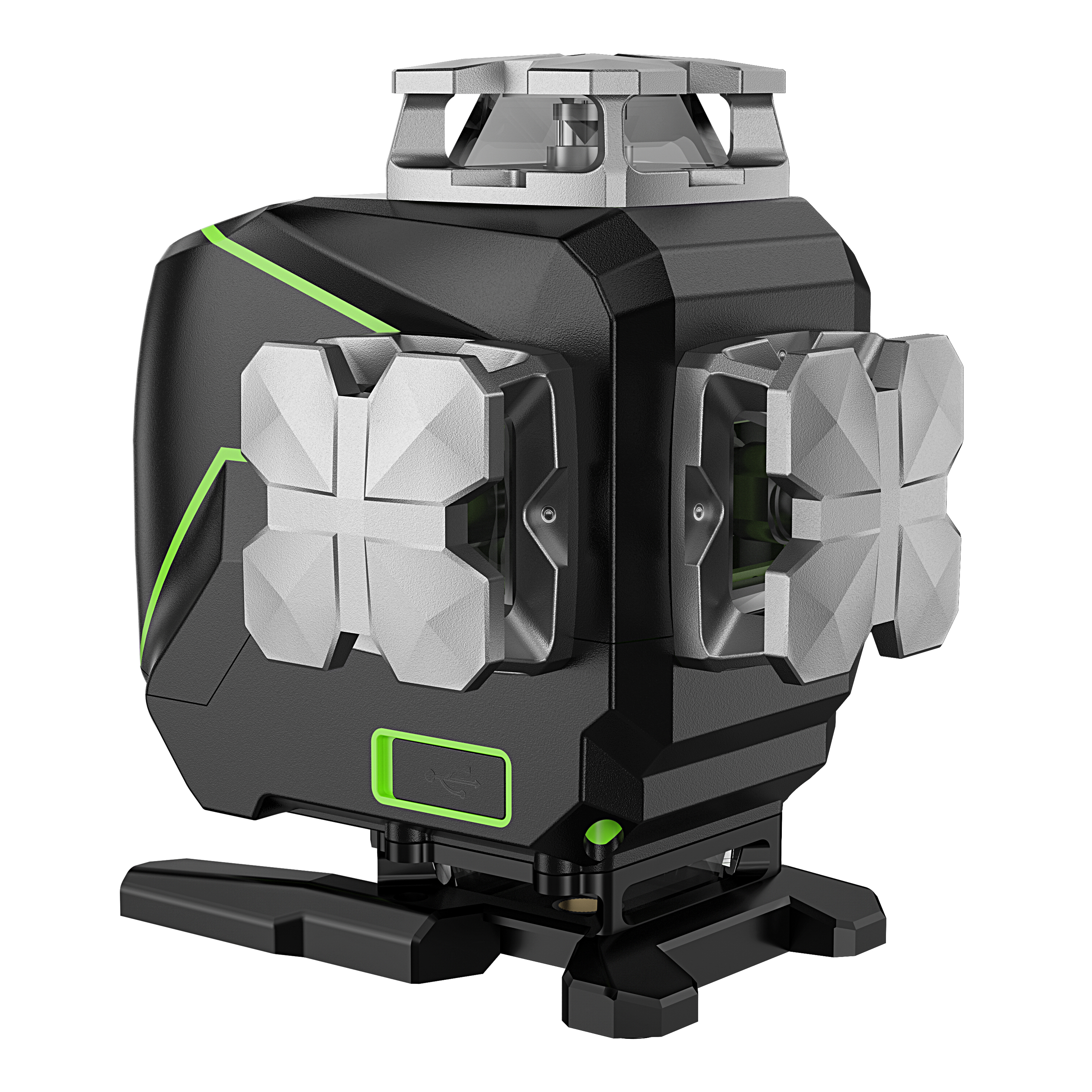 Лазерный уровень Pro Huepar S04CG OSRAM 16 линий 4D поперечный Линейный электронный уровень с ЖК-экраном