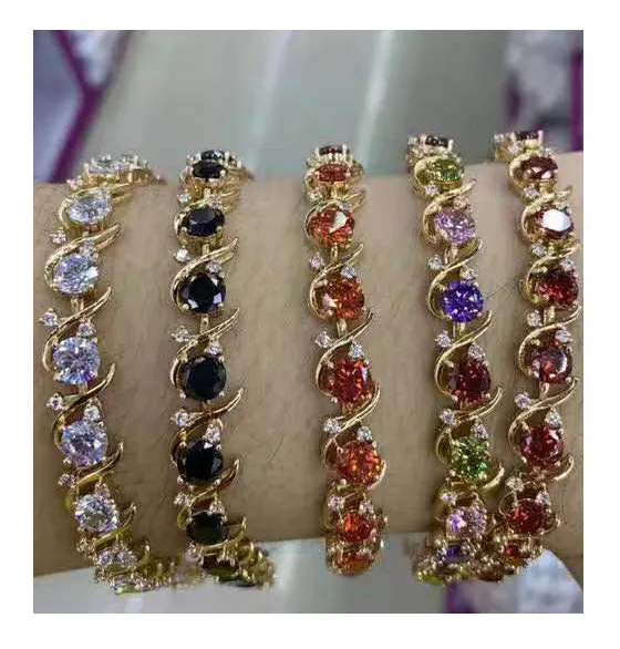 a01 xuping jewelry elegant Fashion Hollow color stone bracelet for women