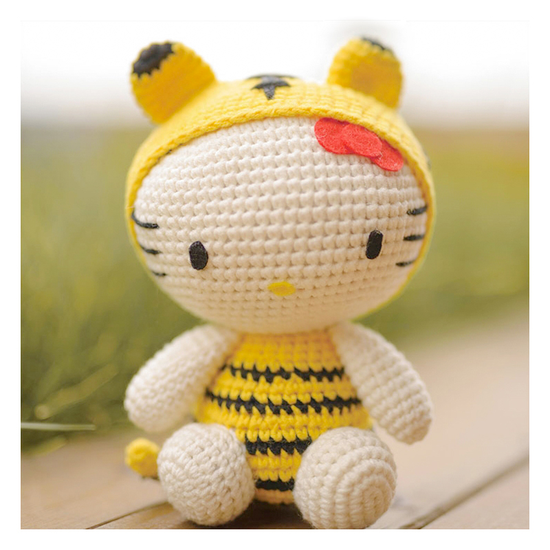 Вязаная игрушка Yarncrafts ручной работы, мультяшный Кот, мягкая игрушка